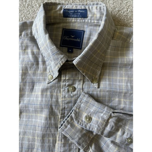 Faconnable‎ Mens Plaid Button Down Long Sleeve Med Shirt